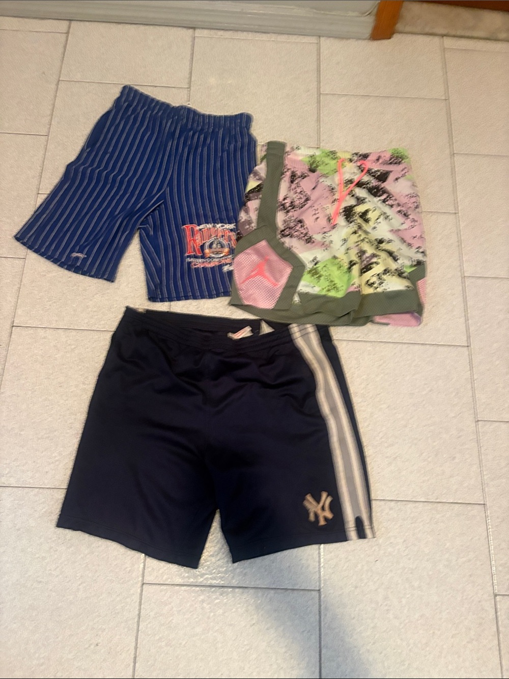 Kids unisex shorts bundle Jordan,Yankees,Rangers
